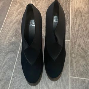 Black suede Stuart Weitzman booties